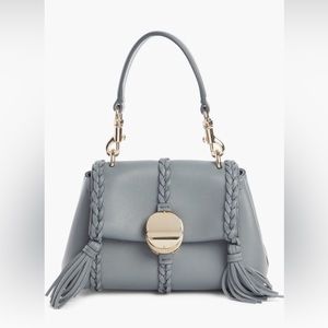 Chloe Mini Penelope Leather Crossbody Satchel, Storm Blue, $2,090